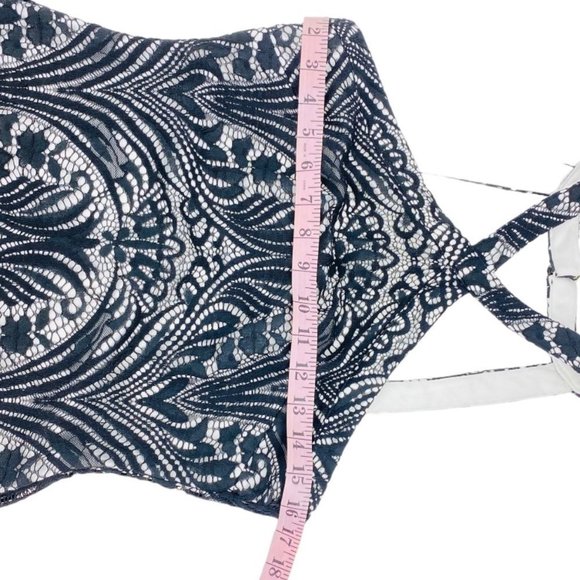 Guess Lace Overlay Criss Cross Knee Length Dress​​​​ - Picture 9 of 11